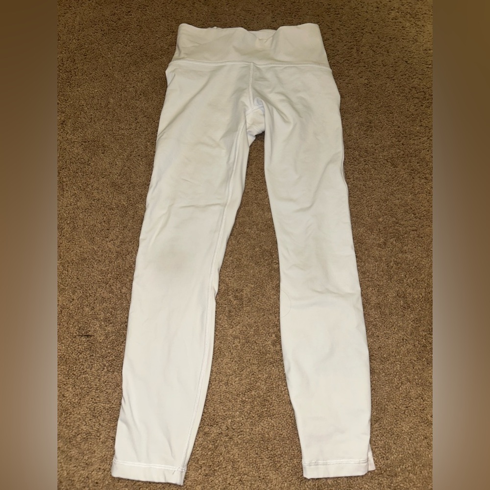 white lululemon leggings with mesh (back of calves)!